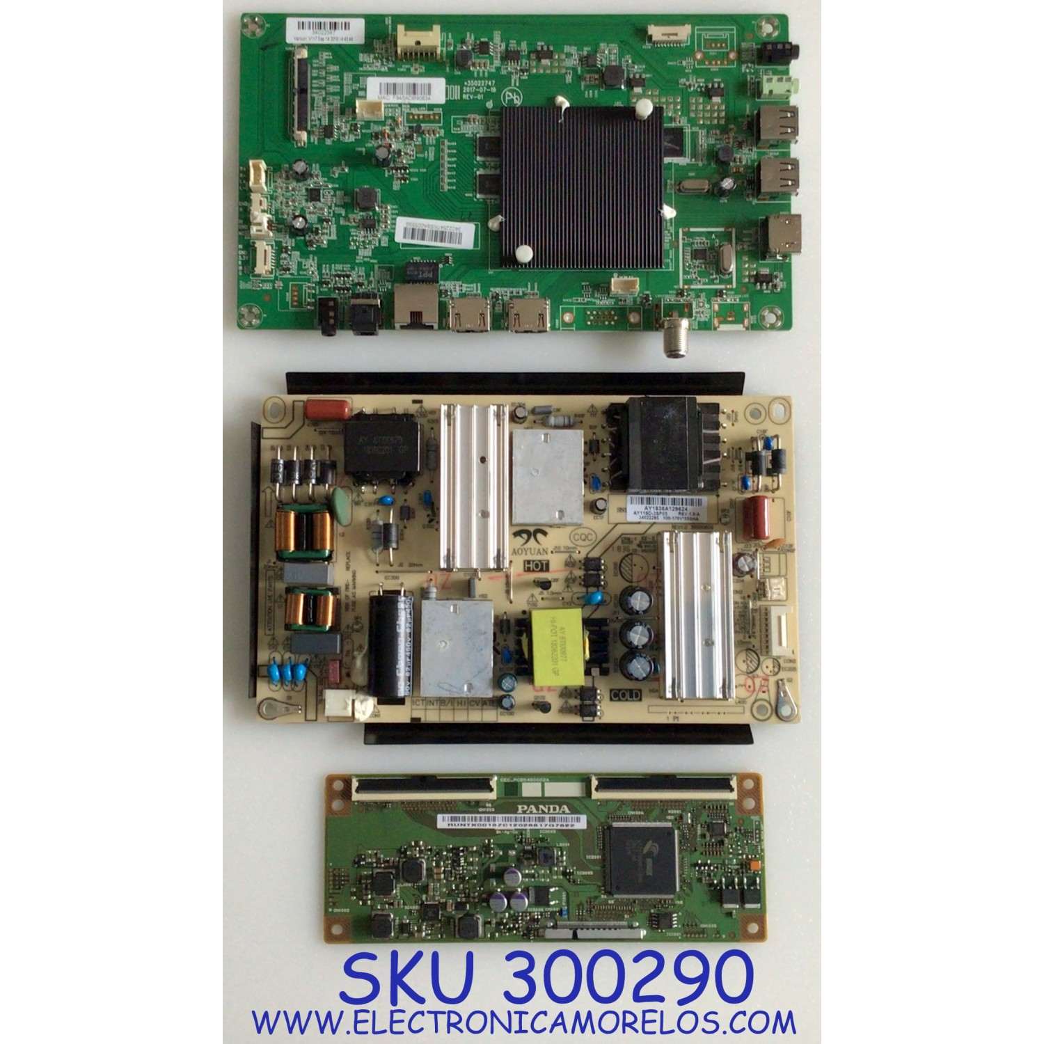 KIT DE TARJETAS PARA TV ELEMENT / NUMERO DE PARTE MAIN 34022547 / 35022747 / E168066 / T-CON RUNTK0018ZC / CEC_PCB5460002A / PCB5460002A / FUENTE AY118D-3SF05 / 3BS00809 / 34021486 / 34022295 / PANEL LC546PU2L02 / MODELO E4SW5518